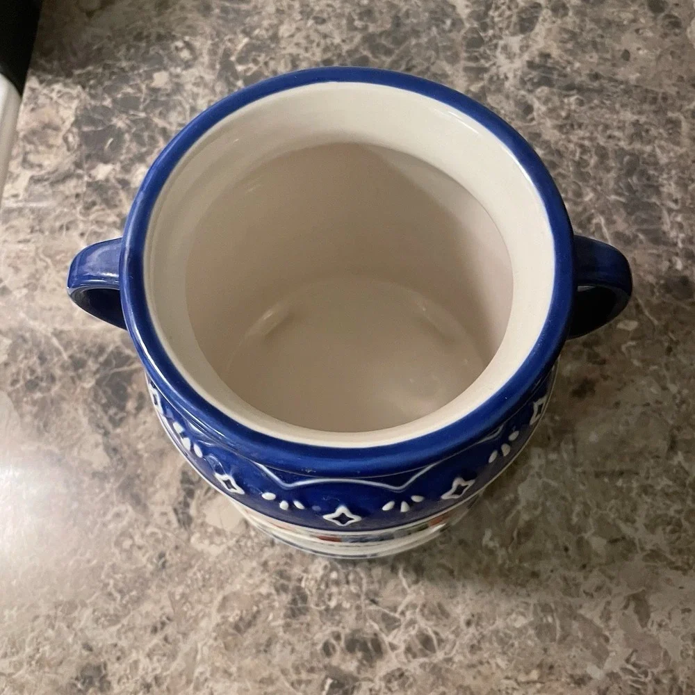 The Pioneer Woman Heritage Floral Utensil Holder Stoneware Crock Kitchen Tools